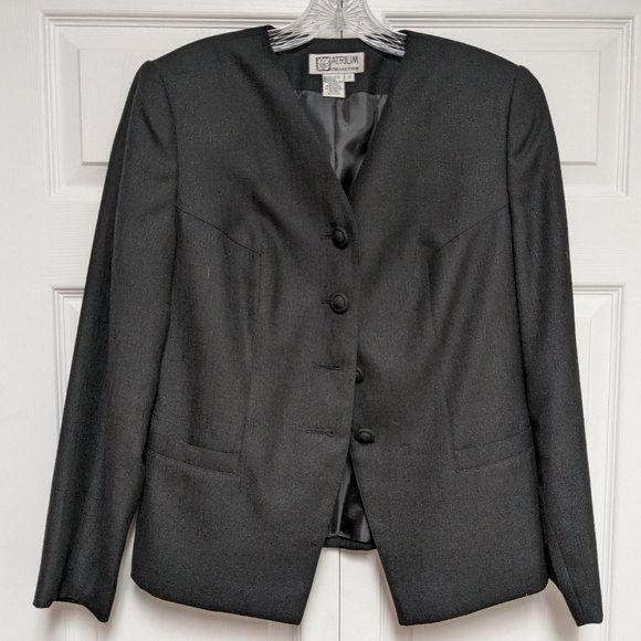 Atrium Collection- Black Collarless Blazer- Size 12 - Picture 1 of 4